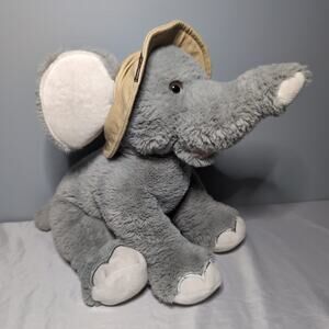RBI Ron Banafato Inc Elephant Plush Scout Safari Hat Grey Soft Stuffed Animal